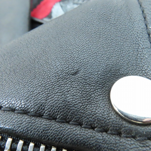 実際に弊社で買取させて頂いたDIESEL/ディーゼル ラムレザー ダブルライダースジャケット ブラック TR008568/Lの画像 6枚目