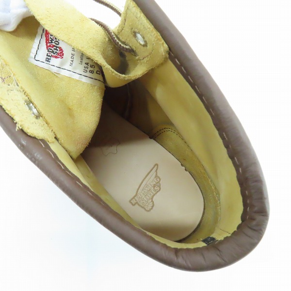 実際に弊社で買取させて頂いたRED WING/レッドウィング ワークブーツ スエード レースアップ 8833/8.5Dの画像 4枚目