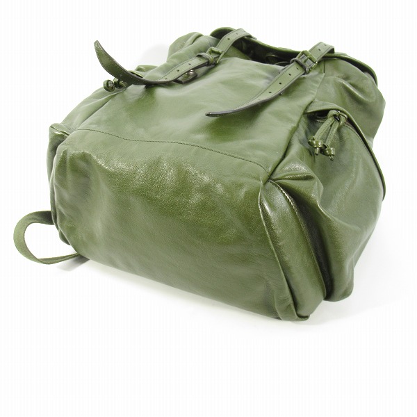 実際に弊社で買取させて頂いたGUCCI/グッチ ダブルG レザー バックパック/リュックサック カーキ 725657の画像 3枚目