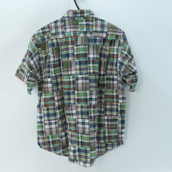 実際に弊社で買取させて頂いたSUGAR CANE/シュガーケーン チェック柄 パッチワーク 半袖 ボタン シャツ グリーン SC38444/Mの画像 1枚目