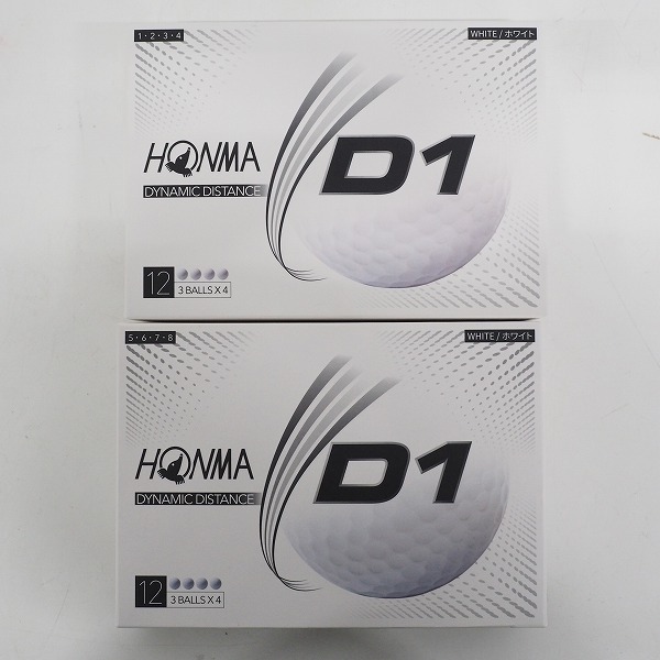 実際に弊社で買取させて頂いた【未使用】HONMA/ホンマ D1 DYNAMIC DISTANCE ゴルフボール ホワイト 計2ダースの画像 2枚目
