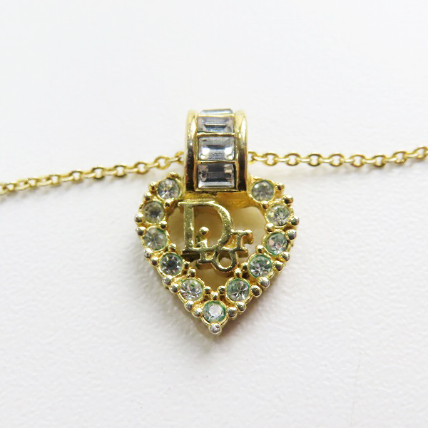 実際に弊社で買取させて頂いたChristian Dior/クリスチャンディオール ハート ラインストーン ネックレス の画像 1枚目