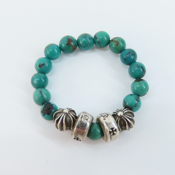 実際に弊社で買取させて頂いたCHROME HEARTS/クロムハーツ 4mm TURQUOISE BEADS RING/ターコイズ ビーズ リング 18号の画像 8枚目