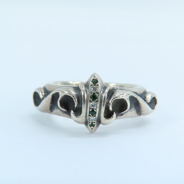 実際に弊社で買取させて頂いたLSD/ラウドスタイルデザイン bloom ブルームリング パヴェダイヤ×グリーンストーン/15号-15.5号の画像 1枚目