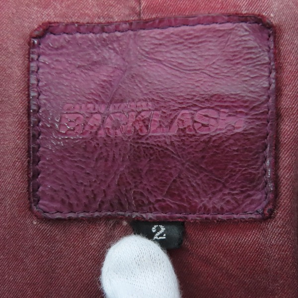 実際に弊社で買取させて頂いたISAMU KATAYAMA BACKLASH/バックラッシュ FLEET WOOD ジャパンカーフタンニン製品染め レザージャケット 1498-02/2の画像 2枚目