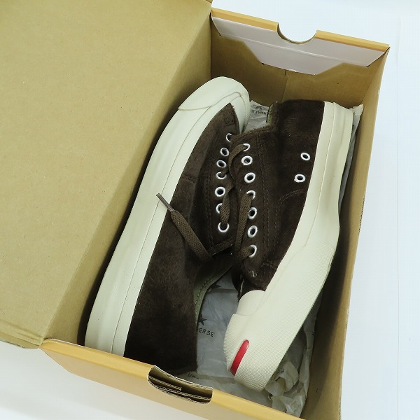 実際に弊社で買取させて頂いた【未使用】CONVERSE/コンバース JACK PURCELL/ジャックパーセル Xフェイクファー 1B065/27の画像 8枚目