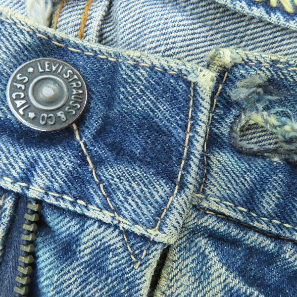 実際に弊社で買取させて頂いたLEVI'S/リーバイス 501 バックポケットシングル 刻印W/Vステッチ デニムパンツの画像 6枚目