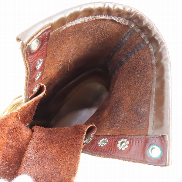 実際に弊社で買取させて頂いた【難有り】RED WING/レッドウィング ビンテージ/80s MADE IN USA 羽タグ 編み上げブーツ 214/9の画像 4枚目