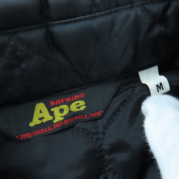 実際に弊社で買取させて頂いたA BATHING APE/アベイシングエイプ 中綿入りナイロンジャケット Mの画像 2枚目