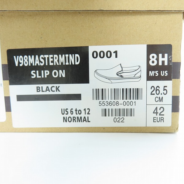 実際に弊社で買取させて頂いたVANS × MASTERMIND JAPAN/バンズ × マスターマインド スリッポン 553608-0001/26.5の画像 8枚目