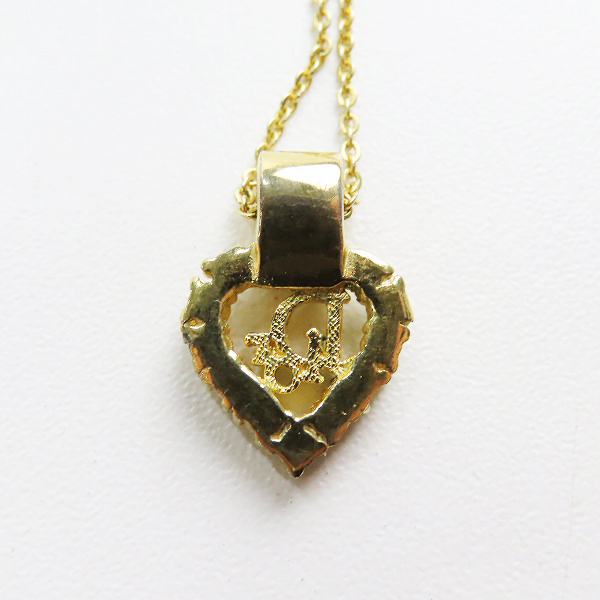 実際に弊社で買取させて頂いたChristian Dior/クリスチャンディオール ハート ラインストーン ネックレス の画像 2枚目