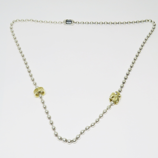 実際に弊社で買取させて頂いた【ワンオフ】BWL/ビルウォールレザー ラージボールチェーンネックレス w/18K ゴールドバスケット 18K ストッパー の画像 6枚目