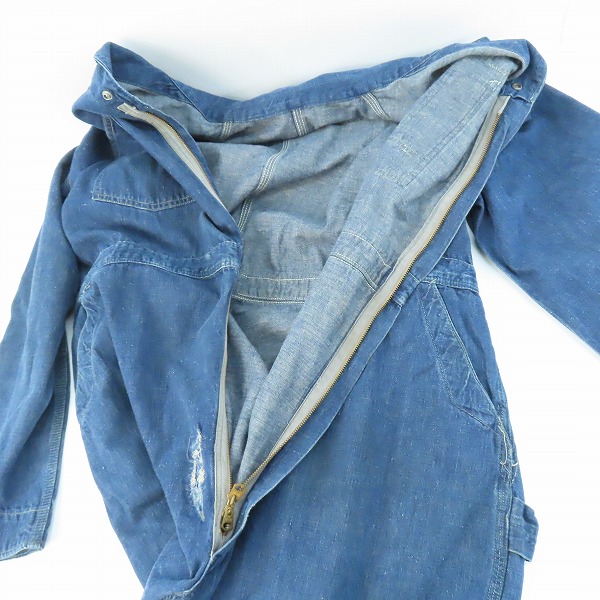 実際に弊社で買取させて頂いたCarhartt/カーハート 40〜50s/40～50年代 2色刺繍タグ ヴィンテージ デニム オールインワン/つなぎ/50の画像 3枚目