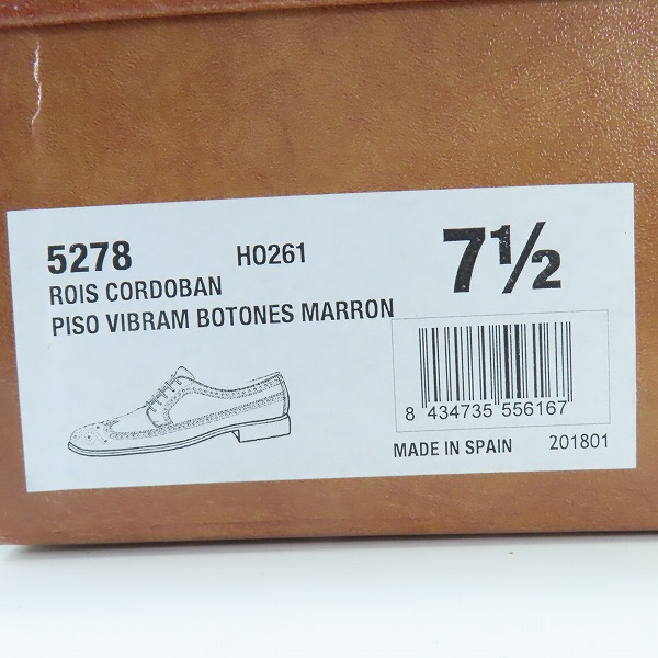 実際に弊社で買取させて頂いたBerwick/バーウィック ウイングチップ レザー ビジネスシューズ 5278/7.5の画像 9枚目