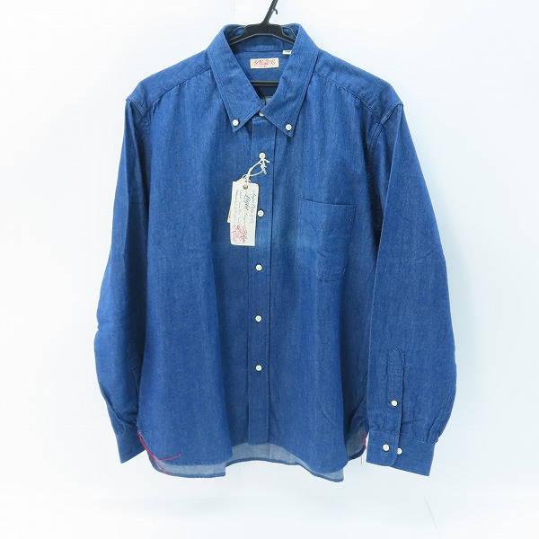 実際に弊社で買取させて頂いたSUGAR CANE Light/シュガーケーンライト デニム ボタン 長袖シャツ SC27423/L