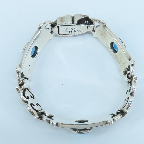 実際に弊社で買取させて頂いた Leathers and Treasures/レザーズアンドトレジャーズ ケルティックヴァインブレスレット w/3ラージストーン ブルートパーズの画像 5枚目