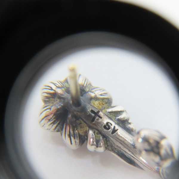 実際に弊社で買取させて頂いた【ギャラ付き】KONRON/コンロン ピアス フラワー ブラウンダイヤの画像 5枚目