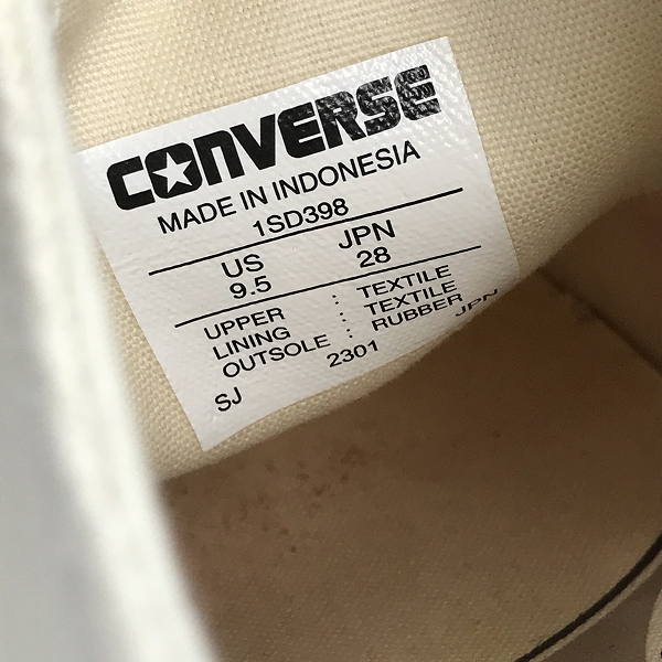 実際に弊社で買取させて頂いたCONVERSE ADDICT/コンバース アディクト CHUCK TAYLOR CANVAS OX/チャックテイラー ビブラムソール スニーカー 1SD398/28の画像 5枚目