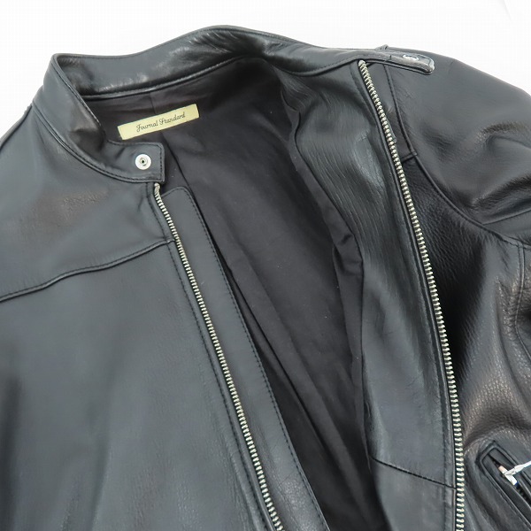 実際に弊社で買取させて頂いたJOURNAL STANDARD/ジャーナルスタンダード シングルライダース ブラック Mの画像 5枚目