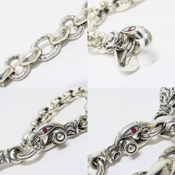 実際に弊社で買取させて頂いた【ギャラ付き/カスタム】LONE ONES/ロンワンズ レナードカムホート刻印 ヘロンブレスレット w/1クレーンベル M 2ルビーの画像 5枚目