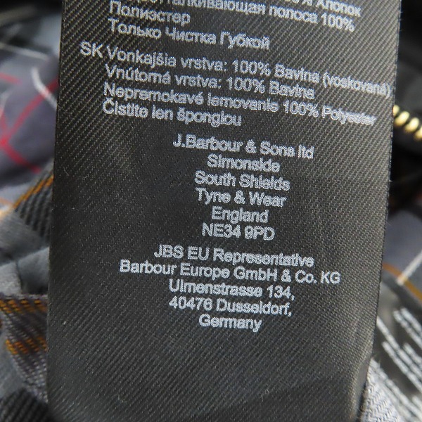 実際に弊社で買取させて頂いたBarbour/バブアー BEDALE WAX JACKET ビデイルワックスジャケット MWX0018BK9140/40の画像 7枚目