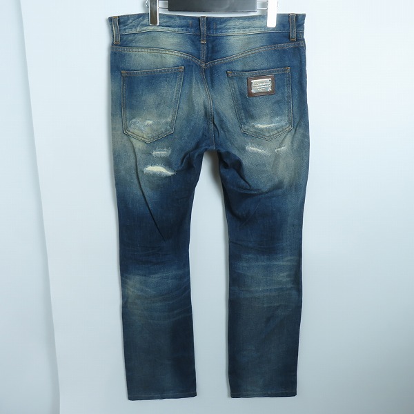 実際に弊社で買取させて頂いたDOLCE&GABBANA/ドルチェ&ガッバーナ 16GREEN メタルロゴプレート ダメージ加工 デニム パンツ/ジーンズ G3FBCP/G8I29/48の画像 1枚目