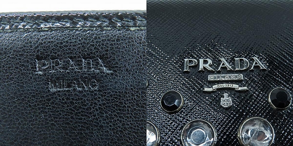 実際に弊社で買取させて頂いたPRADA/プラダ  スタッズ 二つ折り ロング ウォレット 1M1132の画像 5枚目