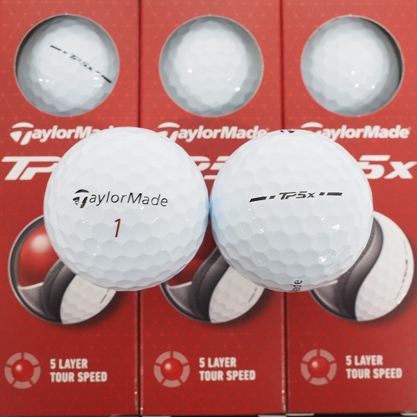 実際に弊社で買取させて頂いたTaylorMade/テーラーメイド TP5x 2024年モデル ゴルフボール ホワイト 1ダースの画像 1枚目