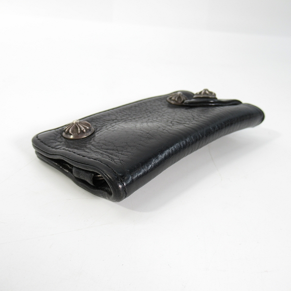 実際に弊社で買取させて頂いたCHROME HEARTS/クロムハーツ KEYCASE SNAP CRS/レザー キーケース クロスボタンの画像 3枚目