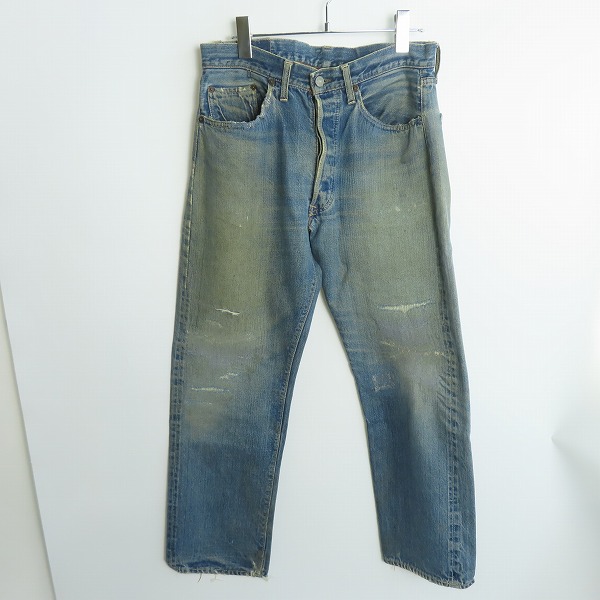実際に弊社で買取させて頂いたLEVI'S/リーバイス ヴィンテージ 501 66前期 ボタン裏刻印6/点々/Vステッチ ボタンフライデニムパンツ