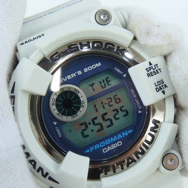 実際に弊社で買取させて頂いたG-SHOCK/Gショック FROGMAN/フロッグマン メンイン ホワイトグレー クォーツ 腕時計 DW-8200LG-8JRの画像 4枚目