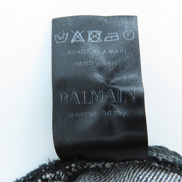 実際に弊社で買取させて頂いたBALMAIN/バルマン 14AW ダメージ加工 バイカーデニム W4HT551B658V/31の画像 4枚目