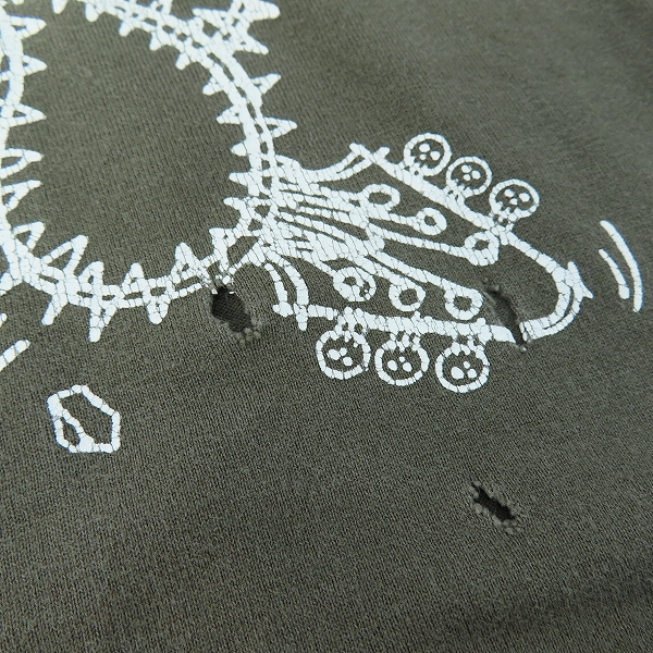 実際に弊社で買取させて頂いたNUMBER(N)INE/ナンバーナイン 04SS ドリーム期 ギター ダメージ加工 プリント 半袖Tシャツ 5の画像 6枚目