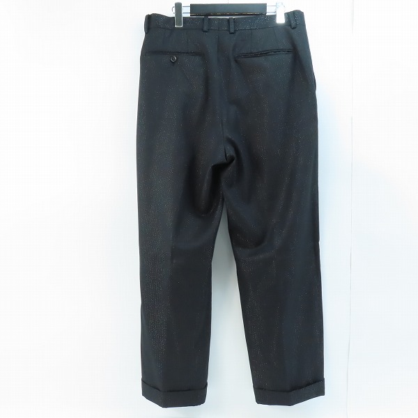 実際に弊社で買取させて頂いたWACKO MARIA×DORMEUIL/ワコマリア×ドーメル スラックスパンツ ブラックラメ Lの画像 1枚目