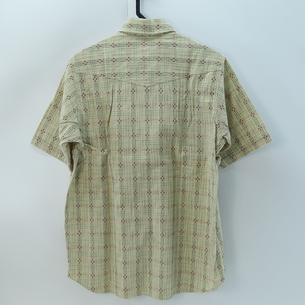 実際に弊社で買取させて頂いたSUGAR CANE/シュガーケーン チェック柄 半袖 ボタン シャツ ベージュ SC33499/Mの画像 1枚目