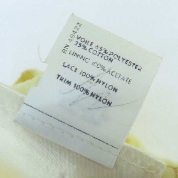 実際に弊社で買取させて頂いたGUNNE SAX/ガニーサックス ヴィンテージ レース ワンピースドレス イエロー/11の画像 3枚目