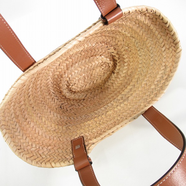 実際に弊社で買取させて頂いたLOEWE/ロエベ バスケットバッグ（ヤシの葉&カーフ）スモールの画像 4枚目