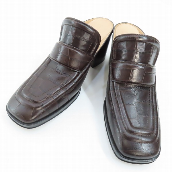 実際に弊社で買取させて頂いたBOTTEGA VENETA/ボッテガ ヴェネタ クロコ型押し ヒールローファー/37.5