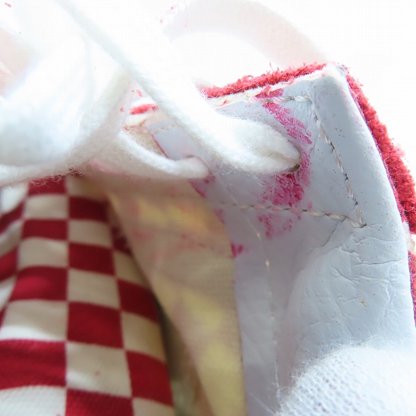 実際に弊社で買取させて頂いたVANS バンズ OFF THE WALL/オフ ザ ウォール ブロックチェック ローカットスニーカー レッド T375/8の画像 6枚目