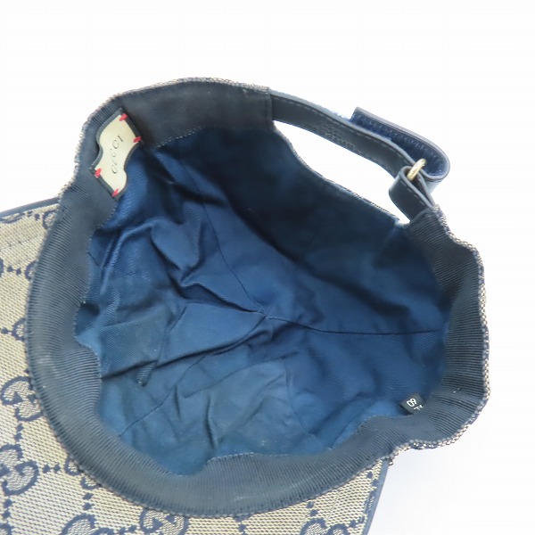 実際に弊社で買取させて頂いたGUCCI/グッチ オリジナルGGキャンバス シェリーライン ベースボールキャップ ベージュ 200035/XLの画像 4枚目