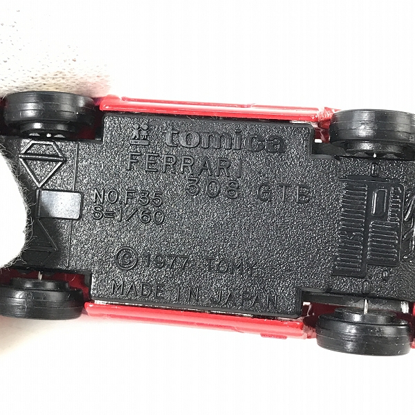 実際に弊社で買取させて頂いたTOMY/トミー TOMICA/トミカ 青箱/日本製 外国車シリーズ F35 1/60 フェラーリ 308GTB ミニカーの画像 5枚目