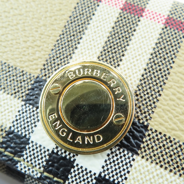 実際に弊社で買取させて頂いたBURBERRY/バーバリー ノバチェック PVC ホック 三つ折り 財布 ウォレットの画像 6枚目