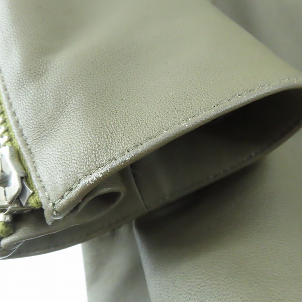 実際に弊社で買取させて頂いたDENIM×TOMORROWLAND/デニム×トゥモローランド DOLPHIN ラムレザーシングルライダースジャケット 50の画像 7枚目