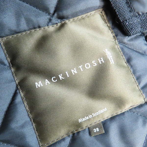 実際に弊社で買取させて頂いたMACKINTOSH/マッキントッシュ キルティングジャケット MACJ-141-O/38の画像 2枚目