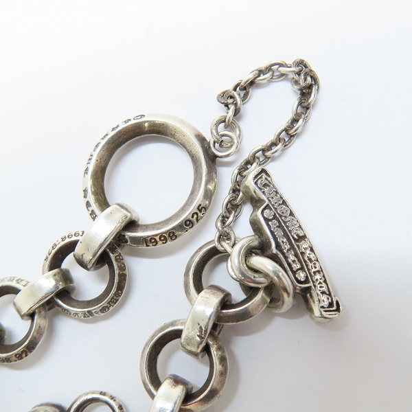 実際に弊社で買取させて頂いた【カスタム】CHROME HEARTS/クロムハーツ Oリング ブレスレットｗ/BSフレアチャームｗ/2スタックチャーム ダガー＆ハートの画像 6枚目