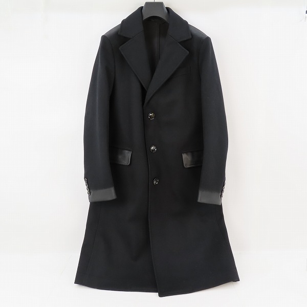 実際に弊社で買取させて頂いたDIESEL/ディーゼル メルトンウール チェスターコート 比翼 ロングコート/46