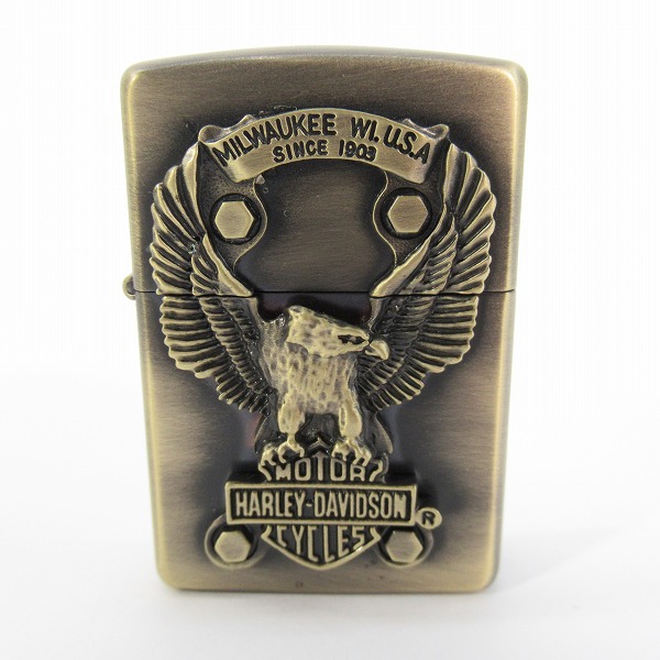 実際に弊社で買取させて頂いたZIPPO/ジッポー HARLEY DAVIDSON/ハーレーダビッドソン センターイーグル 古美仕上げ 1995年製