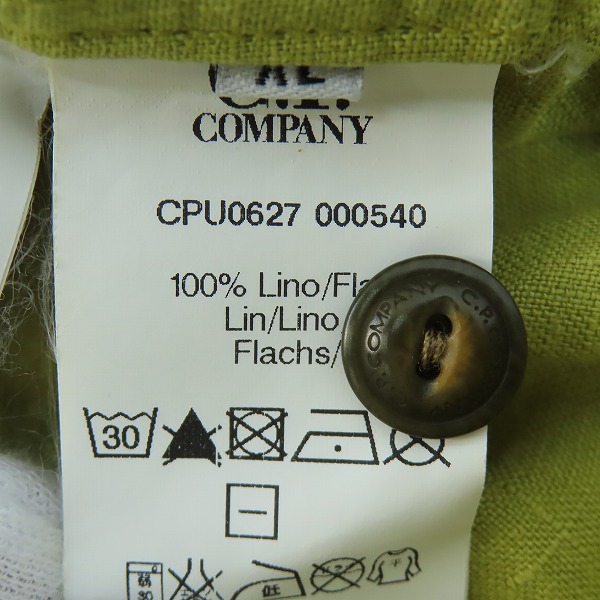実際に弊社で買取させて頂いたC.P COMPANY/シーピーカンパニー リネン プルオーバー半袖シャツ XLの画像 4枚目