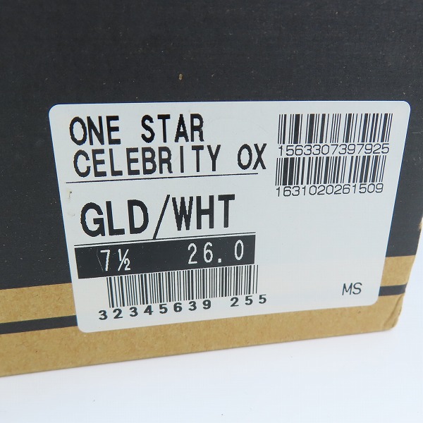 実際に弊社で買取させて頂いたCONVERSE/コンバース ONE STAR CELEBRITY OX/ワンスター セレブリティ ゴールド/ホワイト/7.5の画像 7枚目