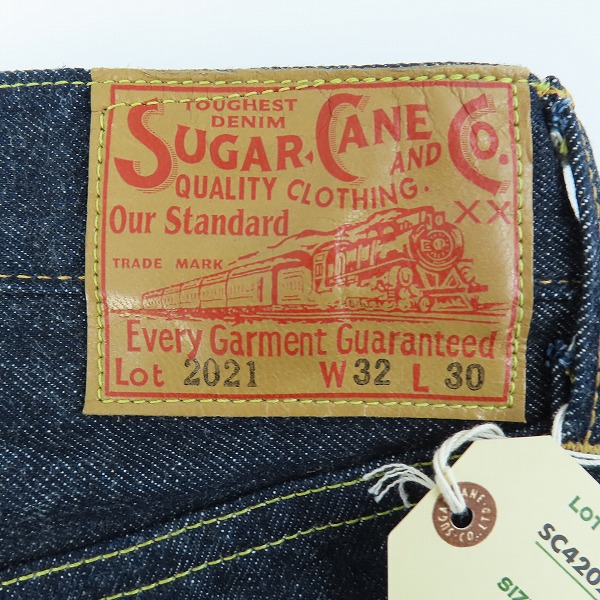 実際に弊社で買取させて頂いた【未使用】SUGAR CANE/シュガーケーン 2021モデル スタンダード デニムパンツ SC42021/W32L30の画像 7枚目